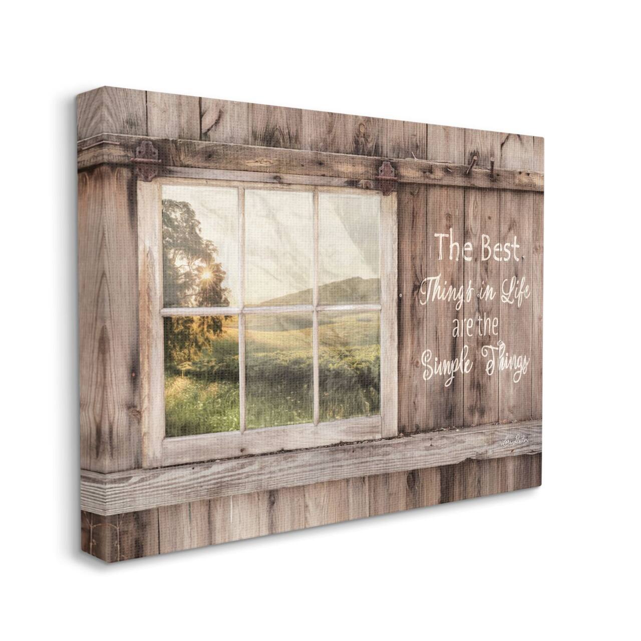 Stupell Industries Simple Things Rustic Barn Window Distressed Photograph Canvas Wall Art